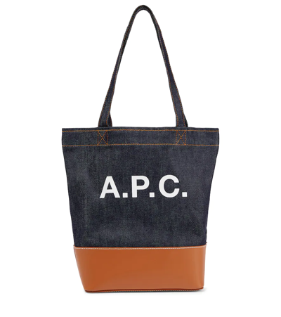 Apc Axelle Logo Leather-trimmed Tote Bag In Caramel