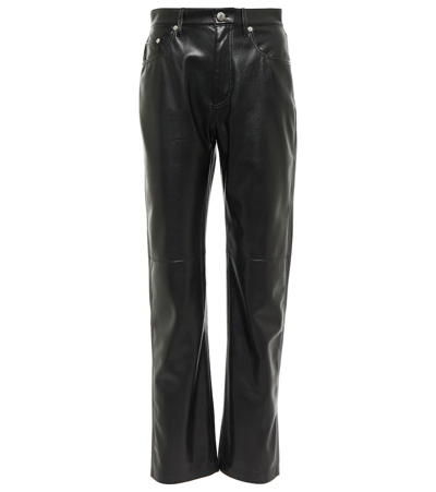 NANUSHKA VINNI FAUX LEATHER STRAIGHT PANTS