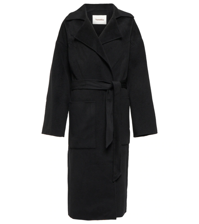 Nanushka Single-breasted Wool Coat In Black