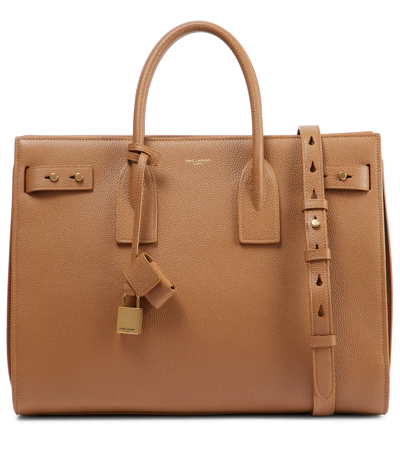 Saint Laurent Sac De Jour Medium Leather Tote Bag In Cinnamon