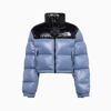 The North Face Nuptse Cropped Down Jacket In Folk Blue In Folk Blue