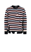 Charles Jeffrey Loverboy Distressed-effect Striped Jumper In Multicolor