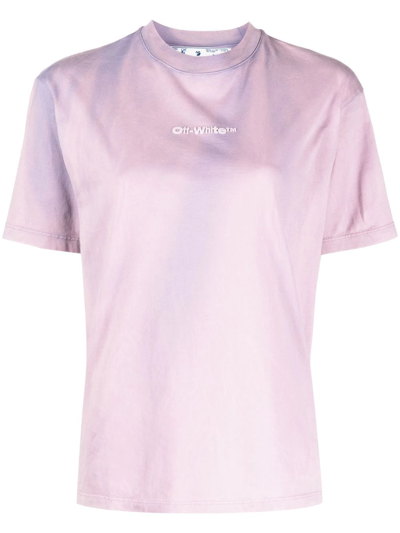 Off-white Logo-print Short-sleeve T-shirt In Pink
