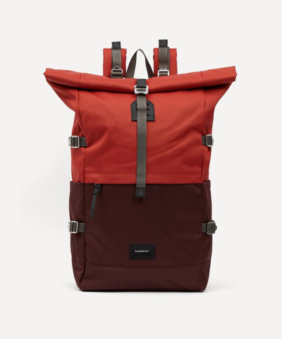 Sandqvist Bernt Recycled Polyester Roll-top Backpack In Burgundy