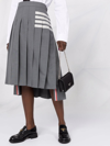 THOM BROWNE THOM BROWNE WOMEN BELOW KNEE DROPPED BACK PLEATED SKIRT IN ENGINEERED 4 BAR PLAIN WEAVE SUITING