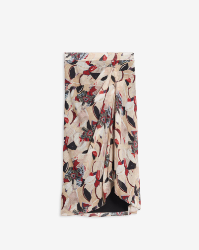 Iro Dassim Printed Midi Skirt In Beige Multico