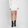 Balmain 6-button Rib Pointelle Knit Skirt In White