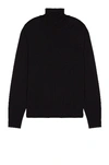 The Row Emile Wool & Silk Turtleneck Sweater In Black