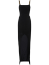 Balmain Black Chain Straps Maxi Dress In Black