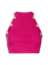 Balmain Logo Buttons Top In Fucsia