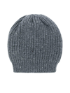 Brunello Cucinelli Ribbed Knit Beanie In Lead