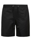 Moncler High-waisted Drawstring Shorts In Black