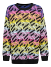 VERSACE VERSACE ALL-OVER STRIPE PATTERNED SWEATER