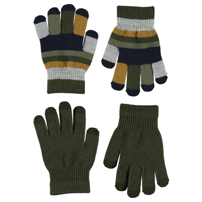 Molo Kids' 2-pack Kei Gloves Forest In Green