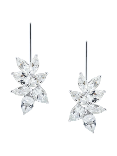 Saks Fifth Avenue Women's Sterling Silver White Topaz Leaf Earrings