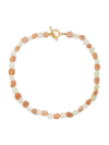 Eye Candy La Women's Luxe Natalie Agate Beaded Necklace In Brass