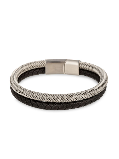 Eye Candy La Lucas Two-tone Cable Rope Bracelet In Neutral