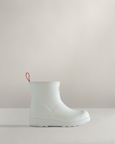 Hunter Women's Play Vegan Shearling Insulated Short Rain Boots In White