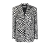 Alessandra Rich Oversized Velvet Zebra Print Jacket In Black