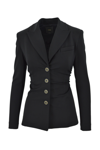 Pinko Blazer Slim En Tissu Technique In Noir Limousine