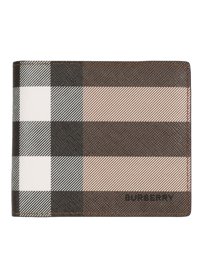Burberry Brown & Black Check International Bifold Wallet