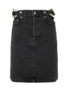 Jw Anderson Chain-link Denim Mini Skirt In Black