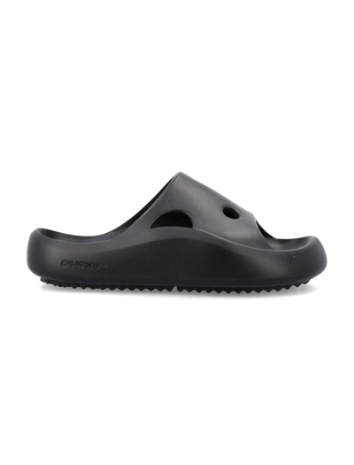 Off-white Meteor Rubber Slide Sandals In Black
