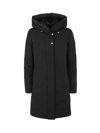 Woolrich Weoka Logo-patch Down-padded Parka In Black