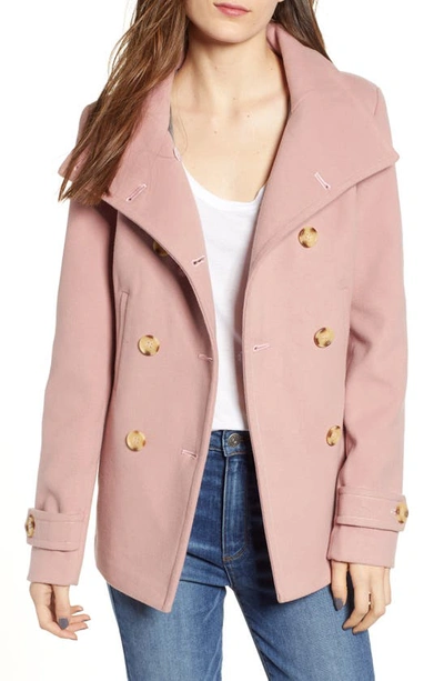 Thread & Supply Double Breasted Peacoat In Blush