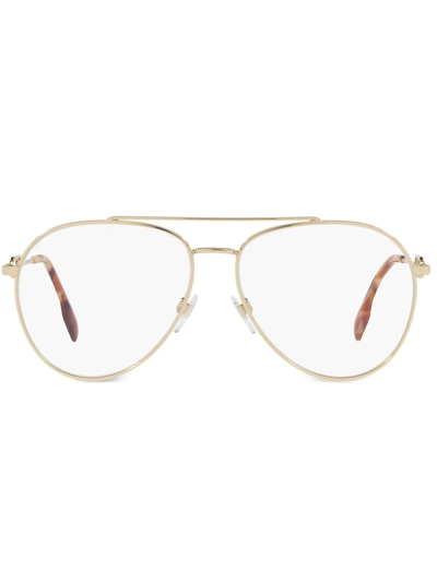 Burberry Eyewear Carmen Pilot-frame Glasses In Gold