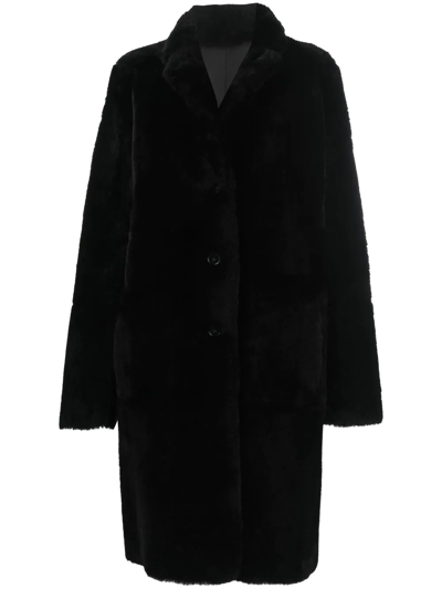 Joseph Shearling Brittany Polar Coat In Black
