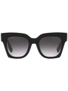 Burberry Eyewear Kitty Square-frame Sunglasses In Schwarz