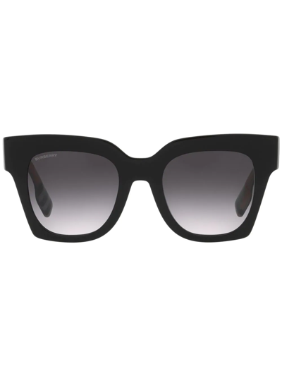 Burberry Eyewear Kitty Square-frame Sunglasses In 39428g Black