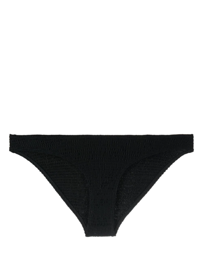 Totême Smocked-finish Bikini Bottoms In Black