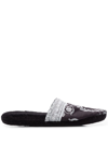 Versace Cotton Slippers In Black