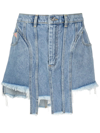 NATASHA ZINKO ASYMMETRIC DENIM MINI SKIRT