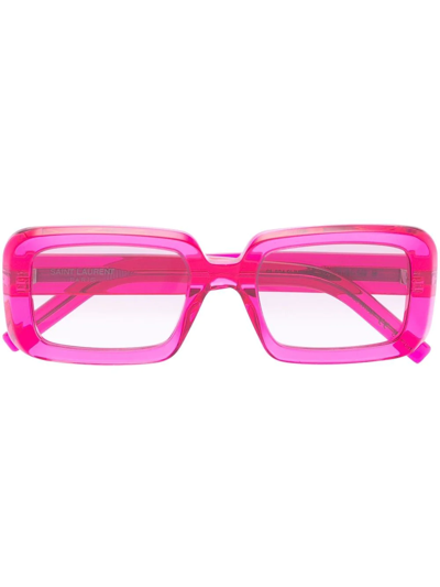Saint Laurent Sl534 Sunrise Rectangular-frame Sunglasses In Pink
