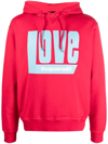 Dsquared2 Logo-print Drawstring Hood Hoodie In Red