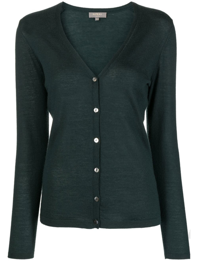 N.peal Fine-knit Cashmere Cardigan In Green