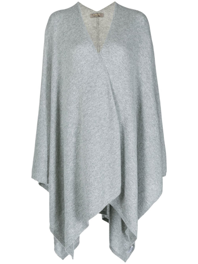 N.peal Wrap-around Knit Cape Cardigan In Grey