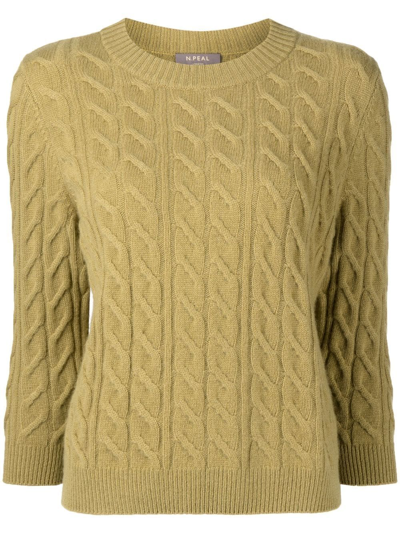 N.peal Cable-knit Cashmere Jumper In Green