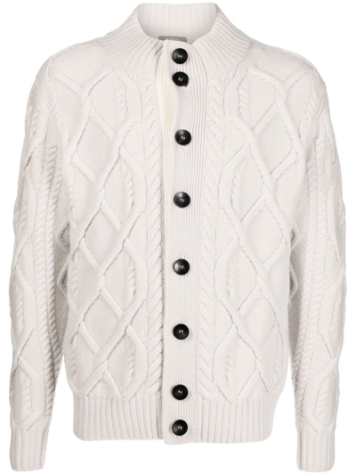 N•peal Aran-knit Cashmere Cardigan In Neutrals