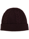 N•PEAL CABLE-KNIT ORGANIC-CASHMERE BEANIE