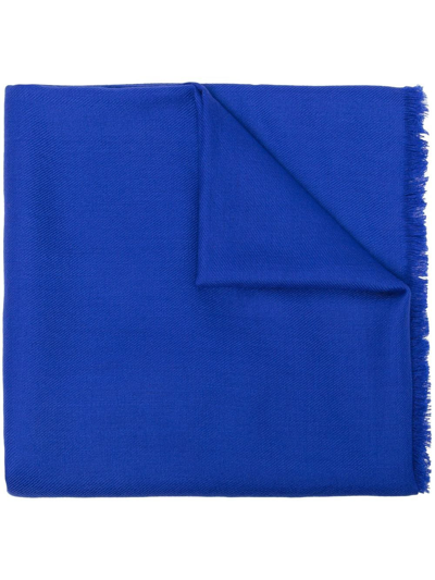 N•peal Woven Cashmere Scarf In Blue