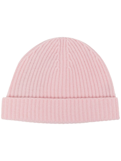 N•peal Ribbed-knit Cashmere Beanie In Pink
