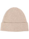 N•PEAL RIBBED-KNIT CASHMERE BEANIE