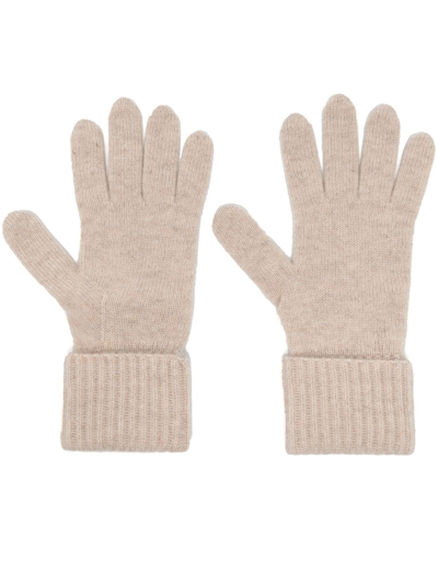 N•peal Ribbed Knit Cashmere-blend Gloves In Yellow