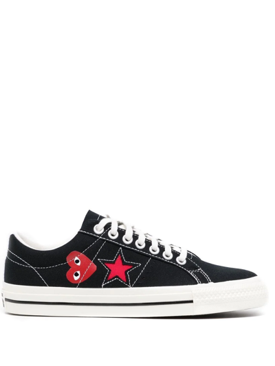 Comme Des Garçons Play X Converse X Converse One Star Trainers In Schwarz