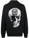 Philipp Plein Hoodie Sweatshirt Skull With Crystals In Black