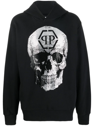 Philipp Plein Skull Logo-print Hoodie In Black